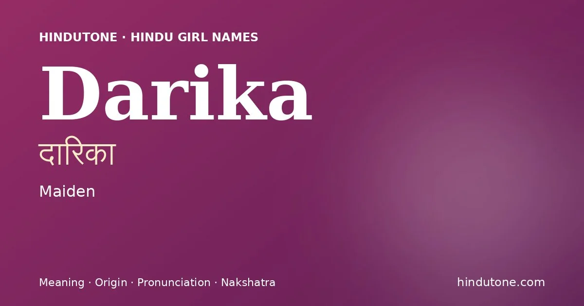 Darika — Hindu Girl Names with D