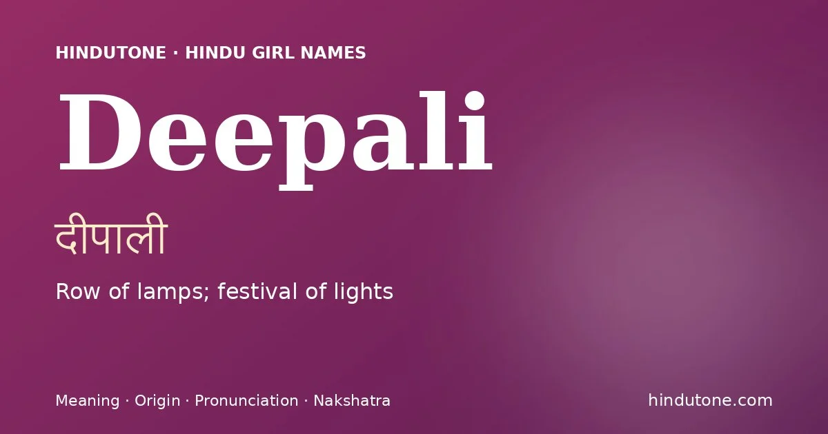 Deepali — Hindu Girl Names with D