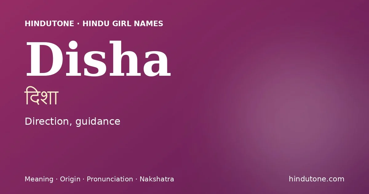 Disha — Hindu Girl Names with D