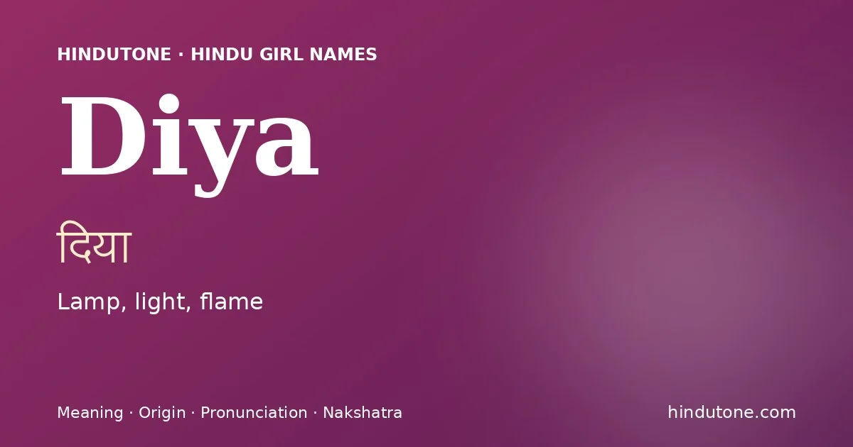 Diya — Hindu Girl Names with D