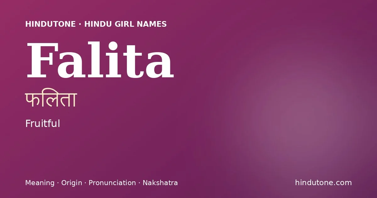 Falita — Hindu Girl Names with F