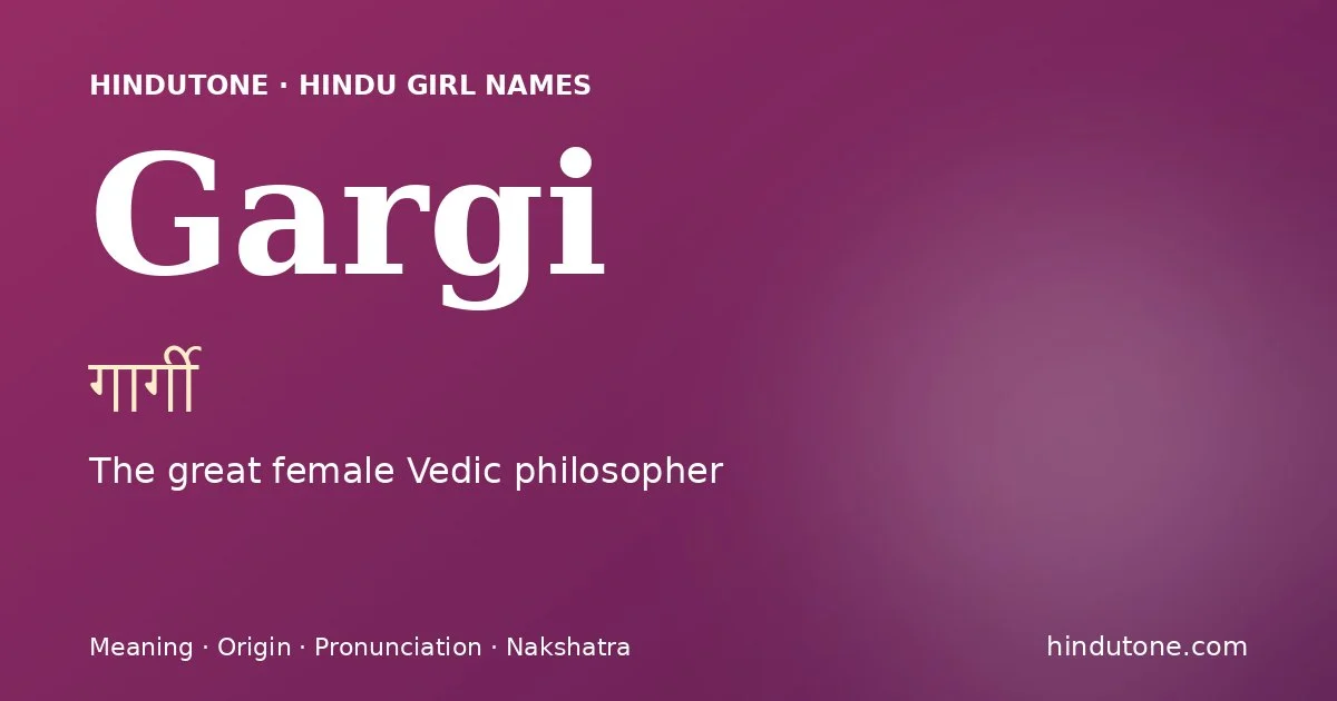 Gargi — Hindu Girl Names with G