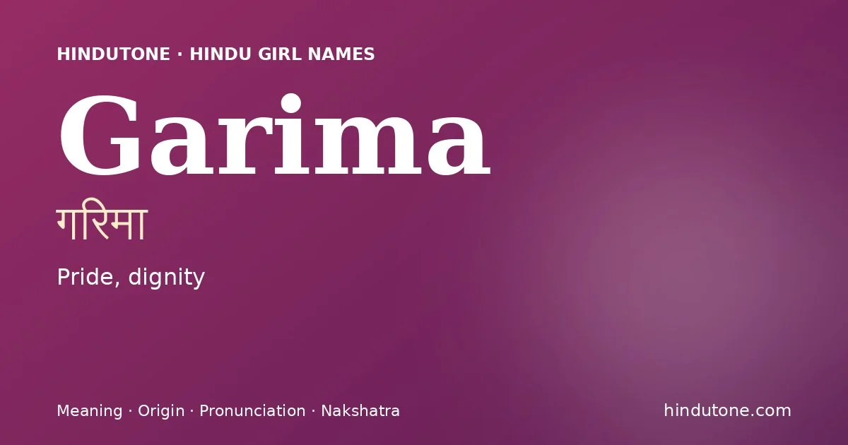 Garima — Hindu Girl Names with G
