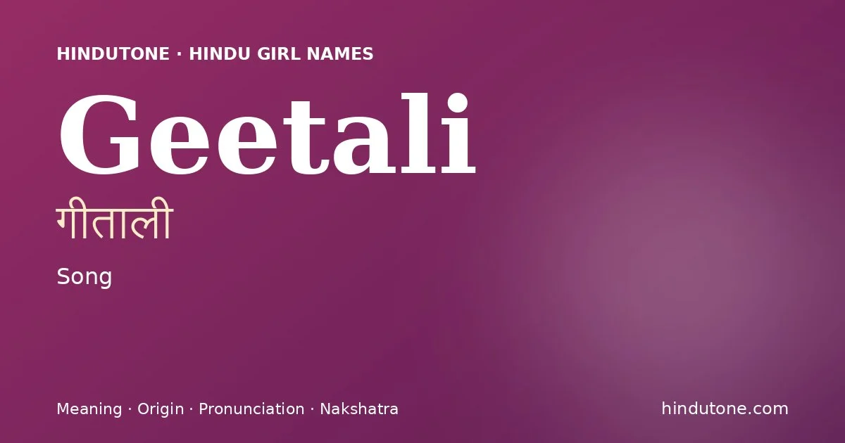 Geetali — Hindu Girl Names with G