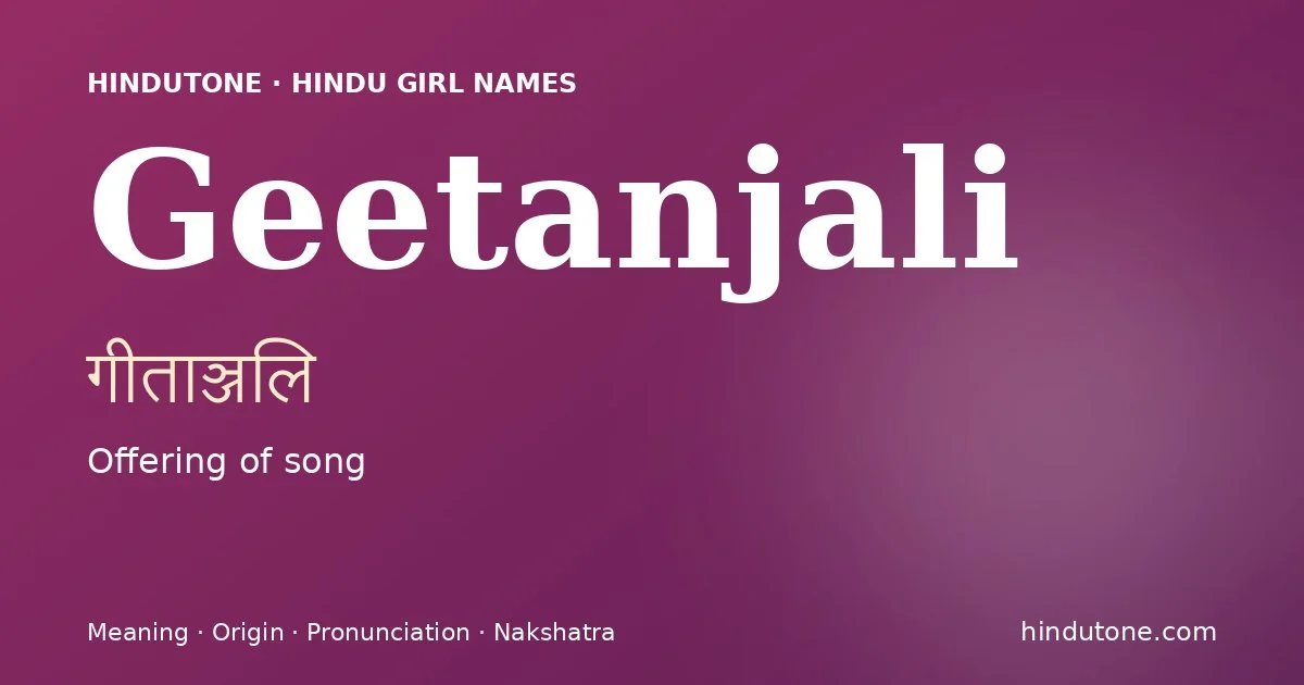 Geetanjali — Hindu Girl Names with G