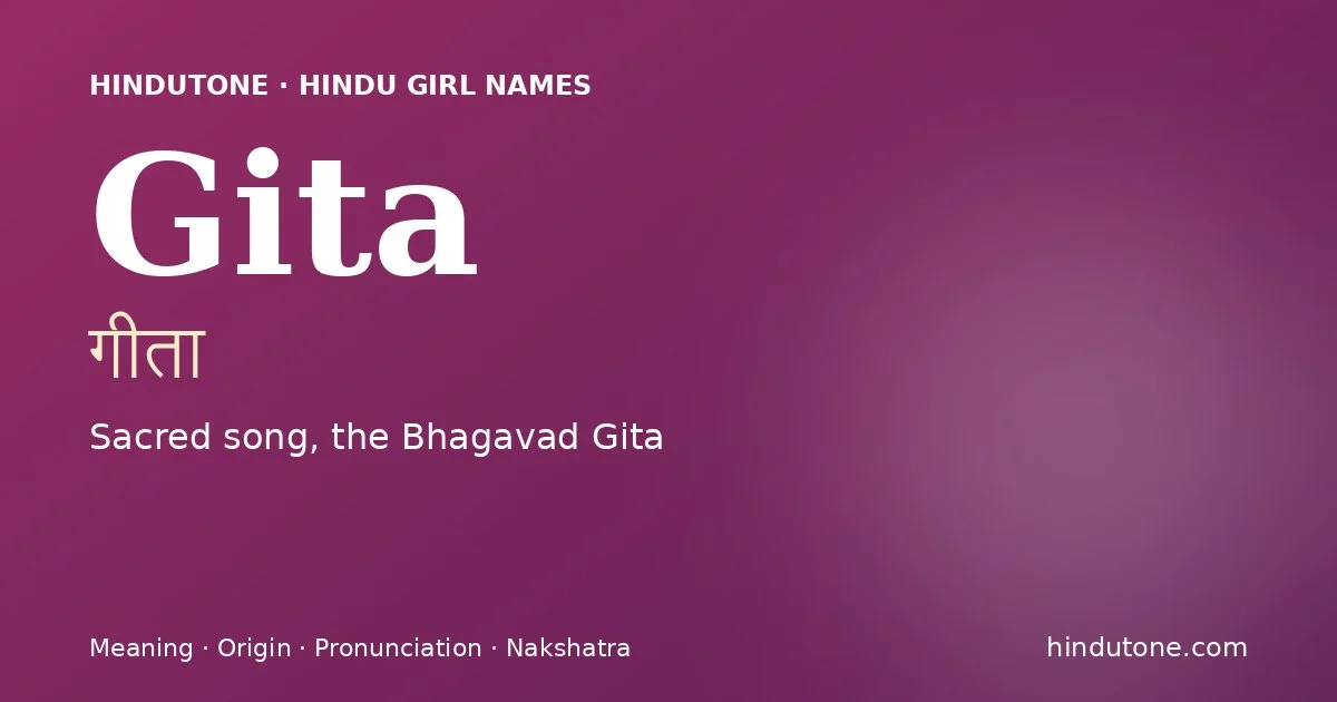 Gita — Hindu Girl Names with G