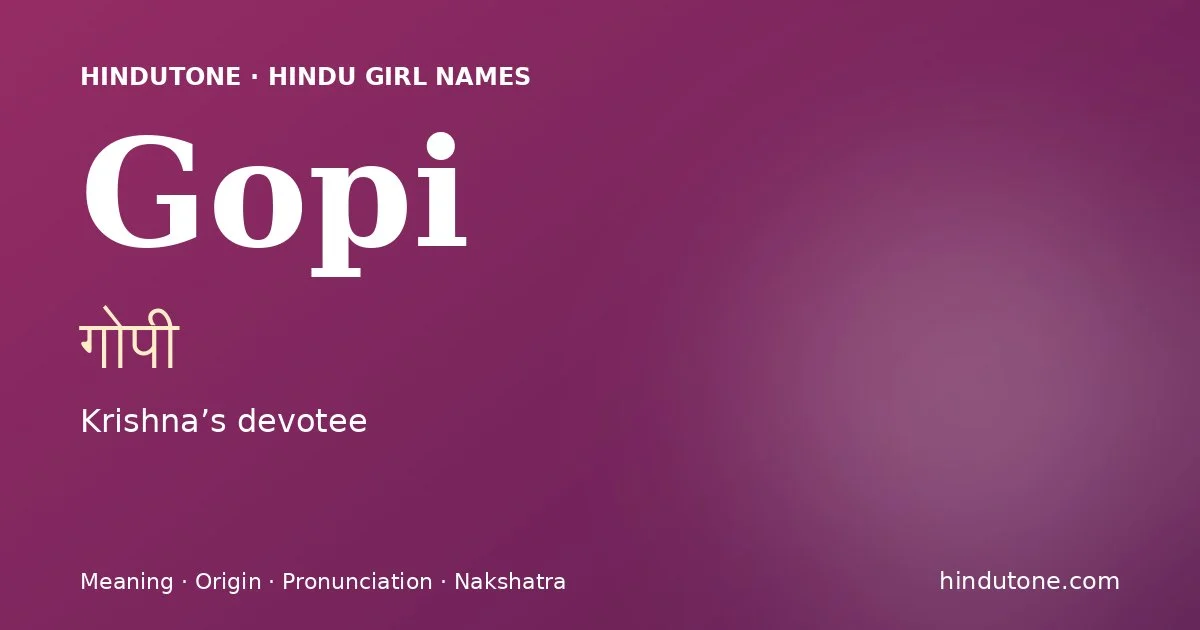 Gopi — Hindu Girl Names with G