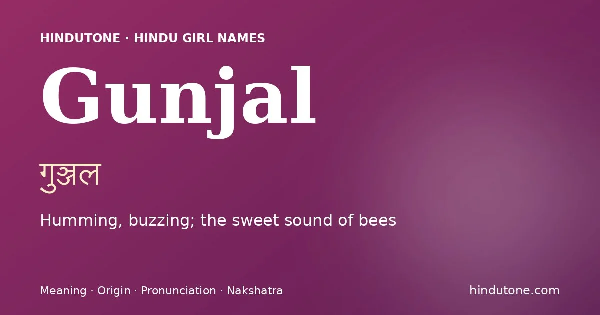 Gunjal — Hindu Girl Names with G