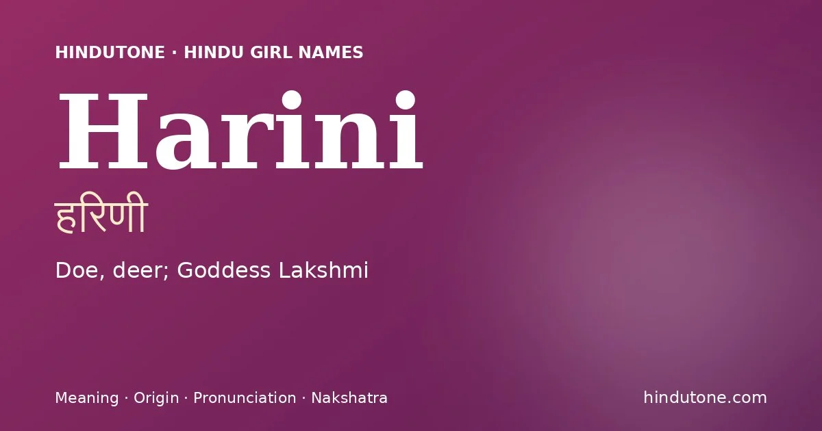 Harini — Hindu Girl Names with H