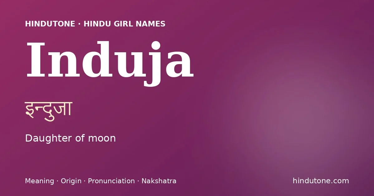 Induja — Hindu Girl Names with I
