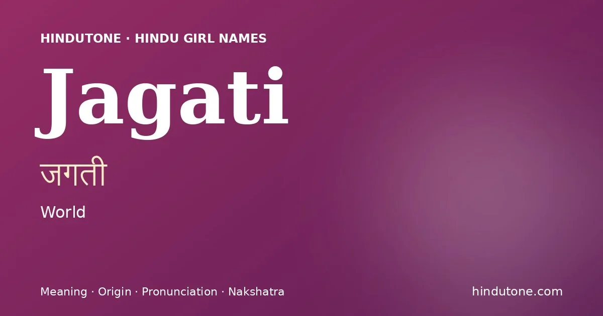 Jagati — Hindu Girl Names with J