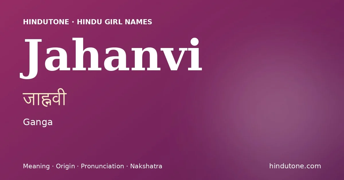Jahanvi — Hindu Girl Names with J
