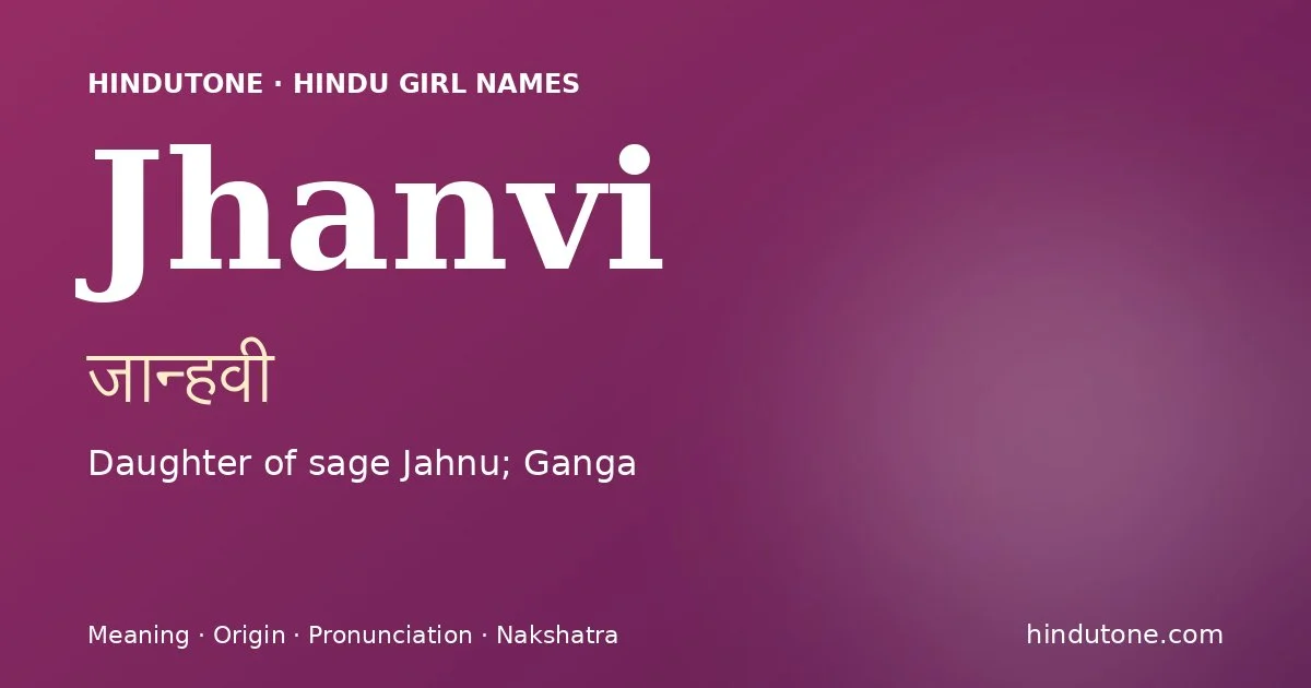 Jhanvi — Hindu Girl Names with J