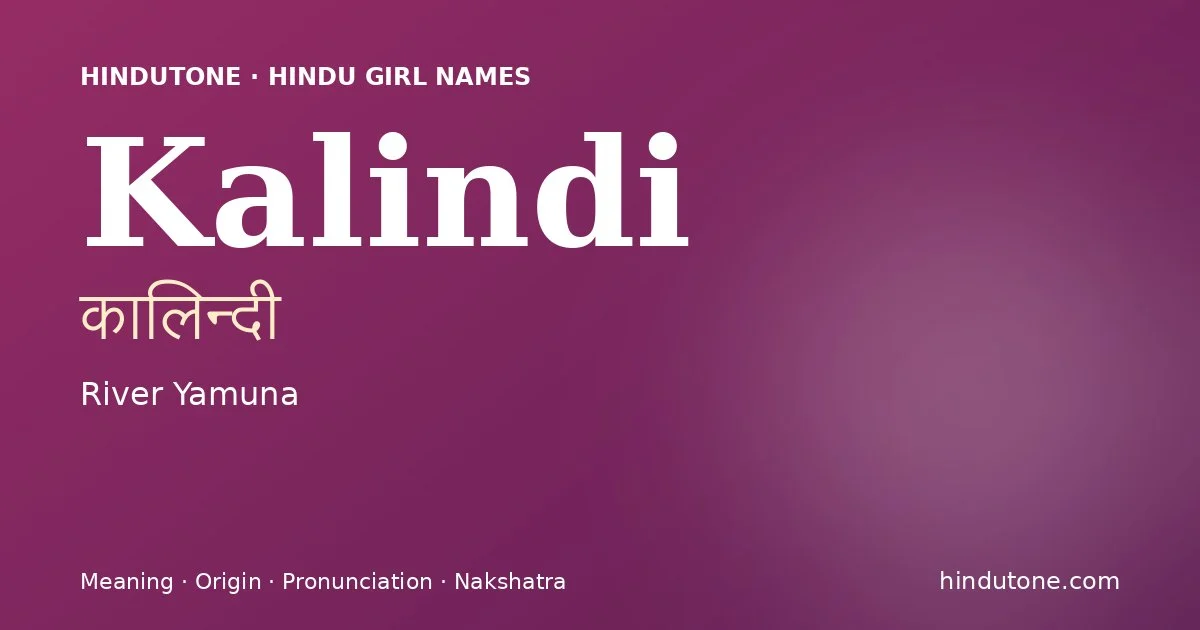 Kalindi — Hindu Girl Names with K