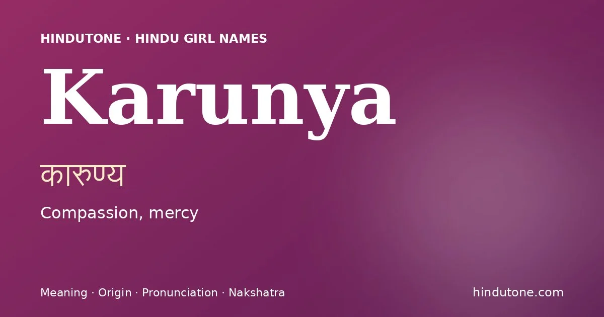 Karunya — Hindu Girl Names with K