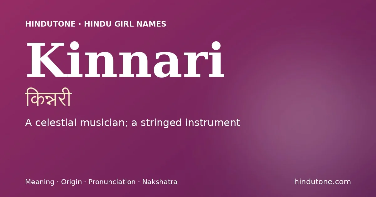 Kinnari — Hindu Girl Names with K