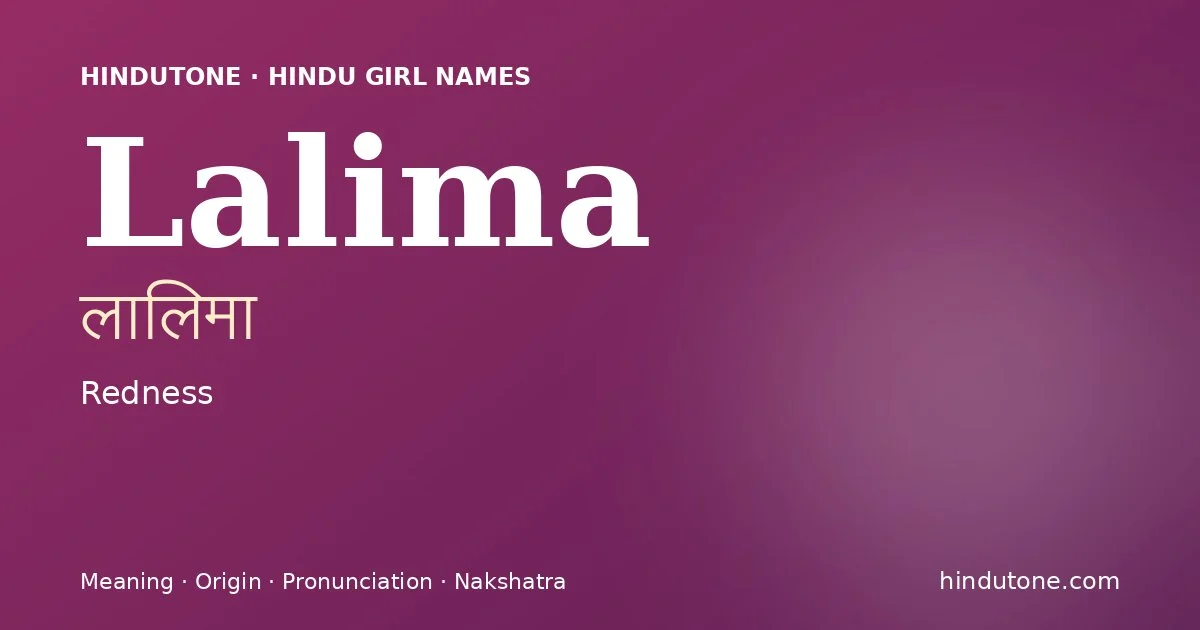 Lalima — Hindu Girl Names with L
