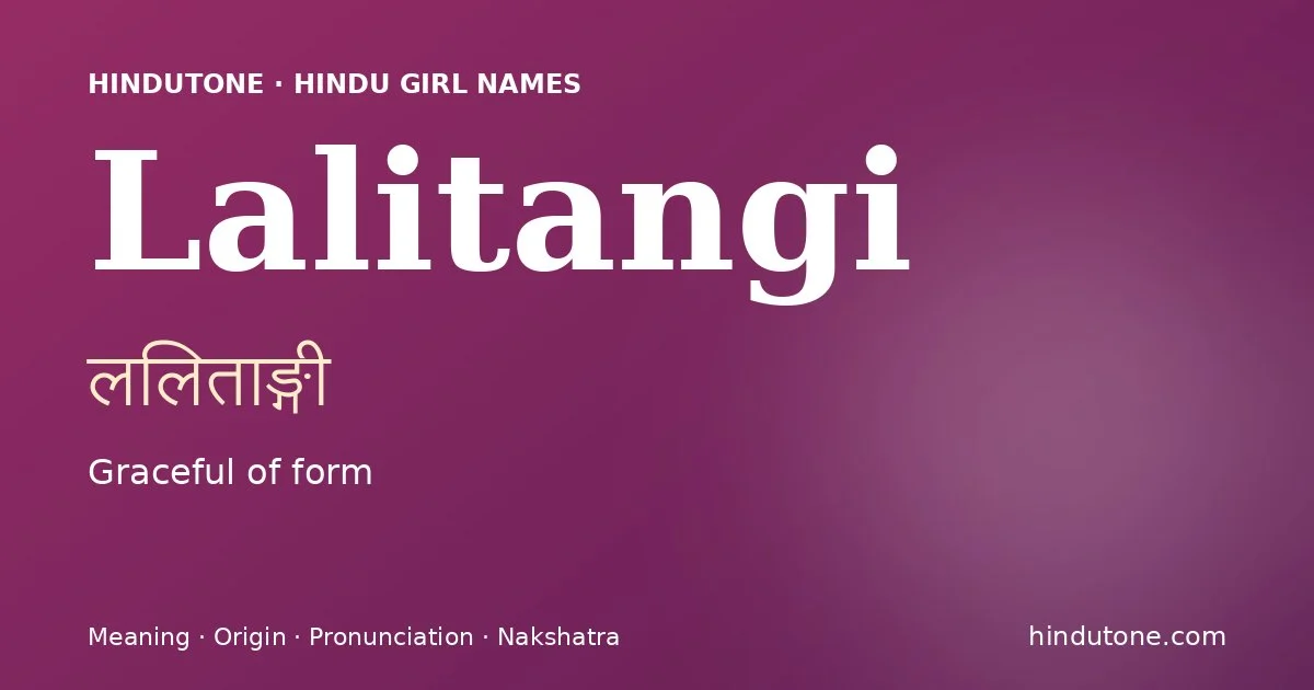 Lalitangi — Hindu Girl Names with L