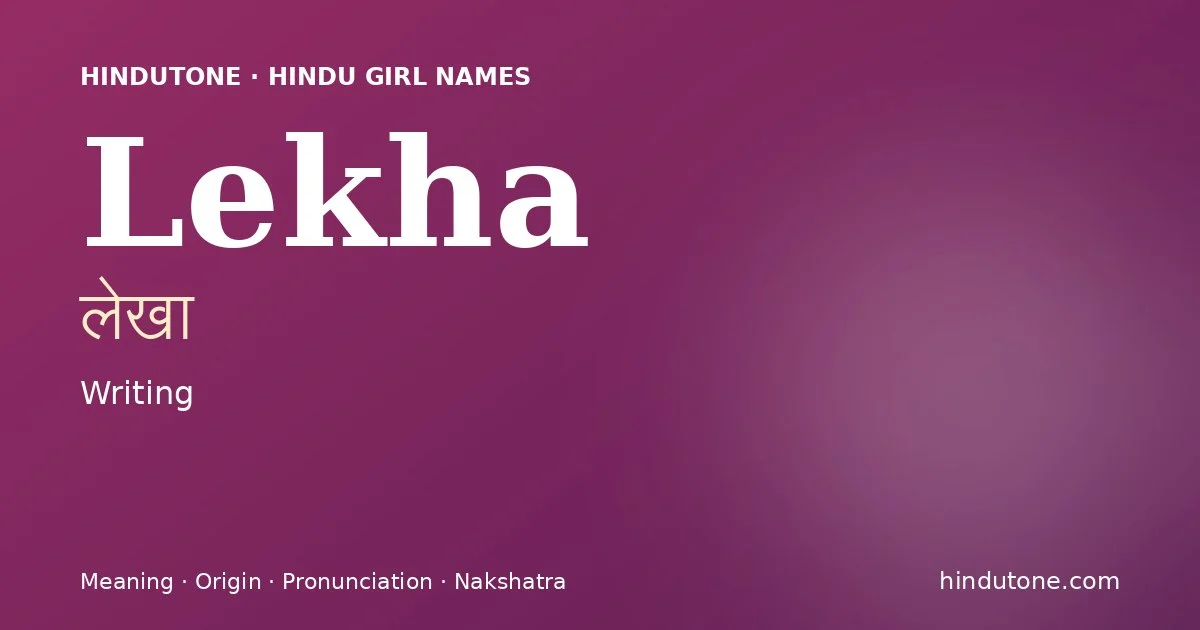 Lekha — Hindu Girl Names with L