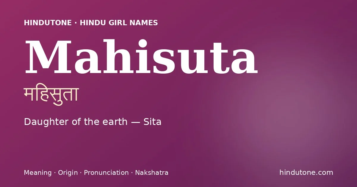 Mahisuta — Hindu Girl Names with M