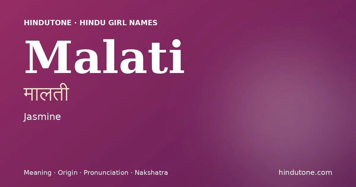 Malati — Hindu Girl Names with M