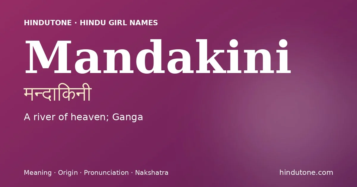 Mandakini — Hindu Girl Names with M