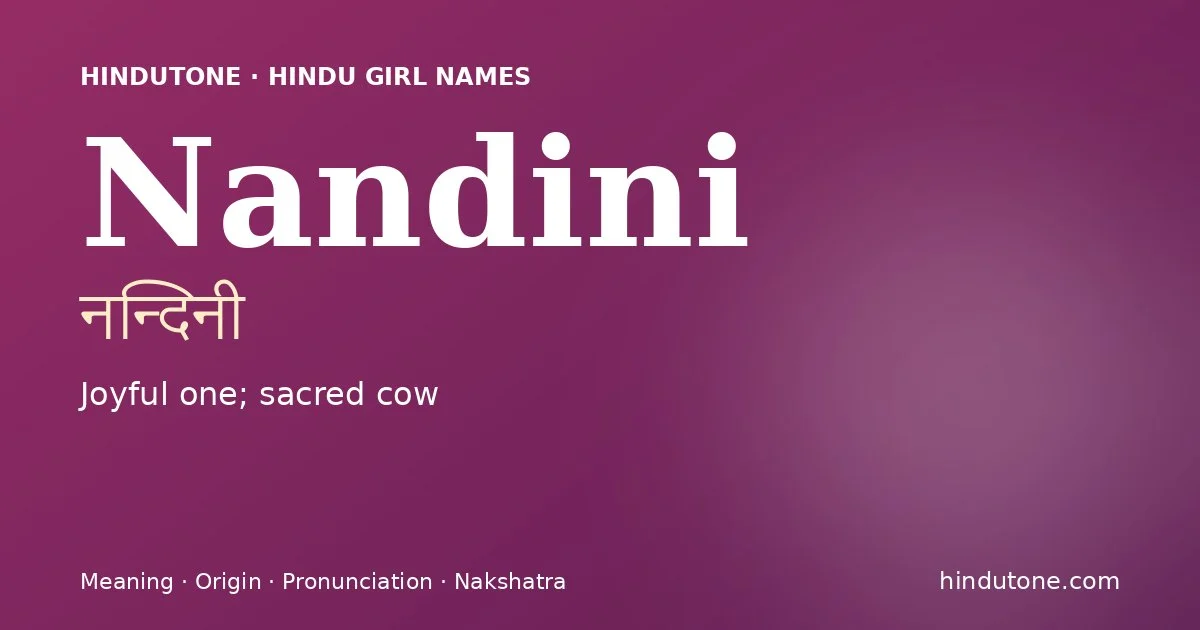 Nandini — Hindu Girl Names with N