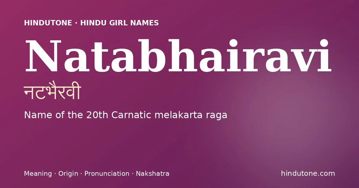 Natabhairavi — Hindu Girl Names with N