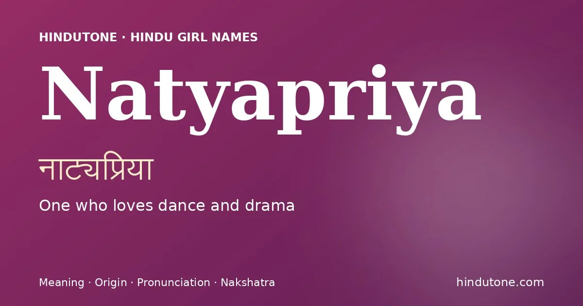 Natyapriya — Hindu Girl Names with N