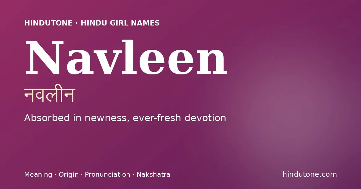 Navleen — Hindu Girl Names with N