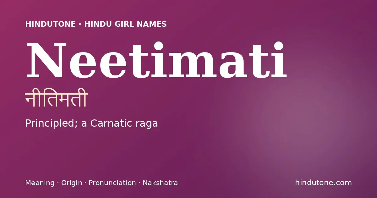 Neetimati — Hindu Girl Names with N