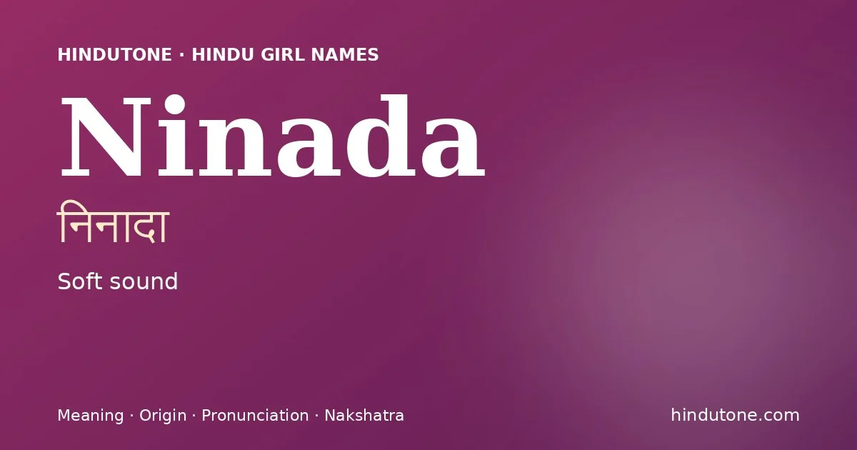 Ninada — Hindu Girl Names with N