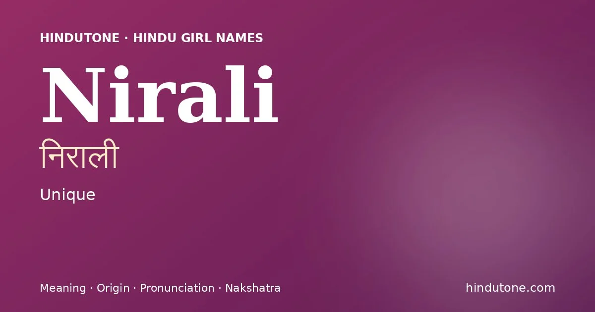 Nirali — Hindu Girl Names with N