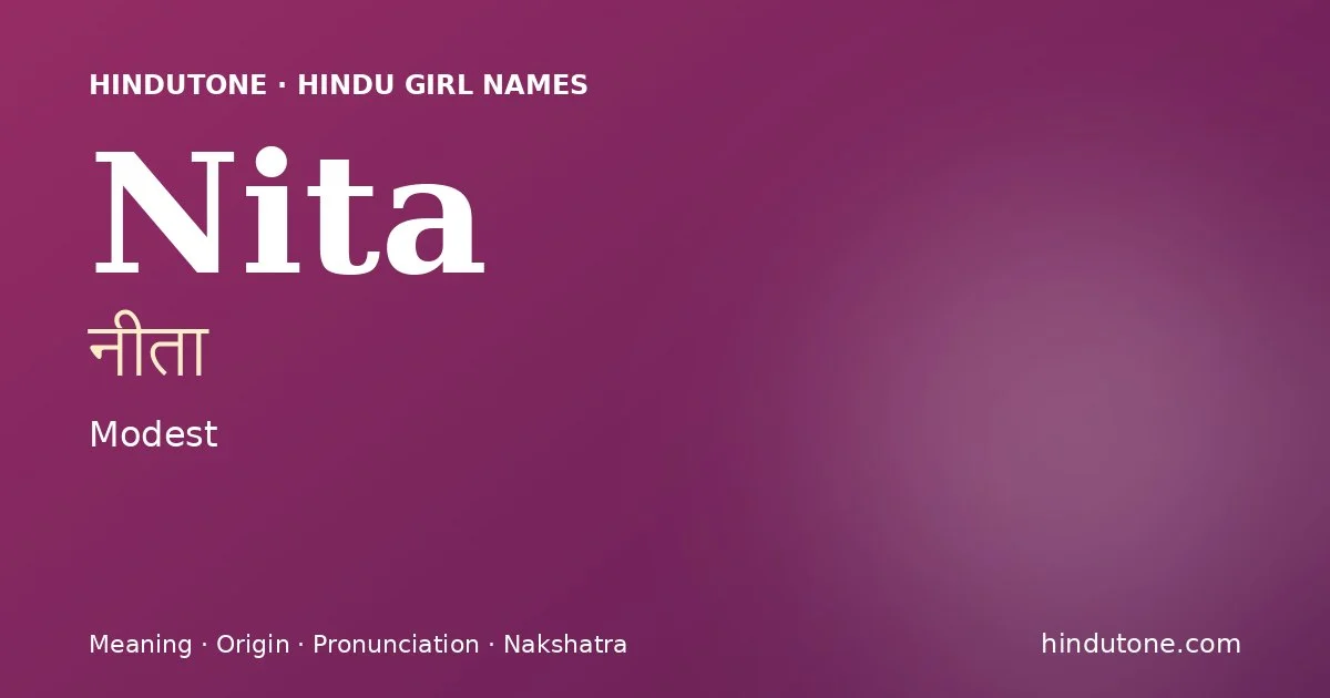 Nita — Hindu Girl Names with N