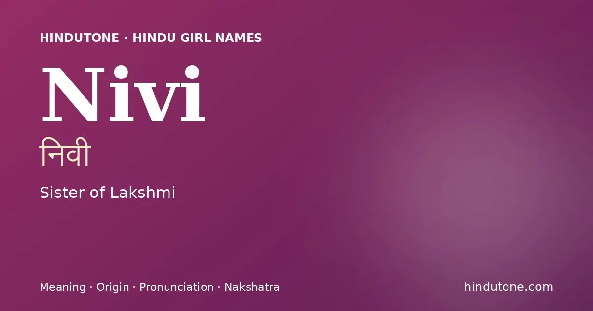 Nivi — Hindu Girl Names with N