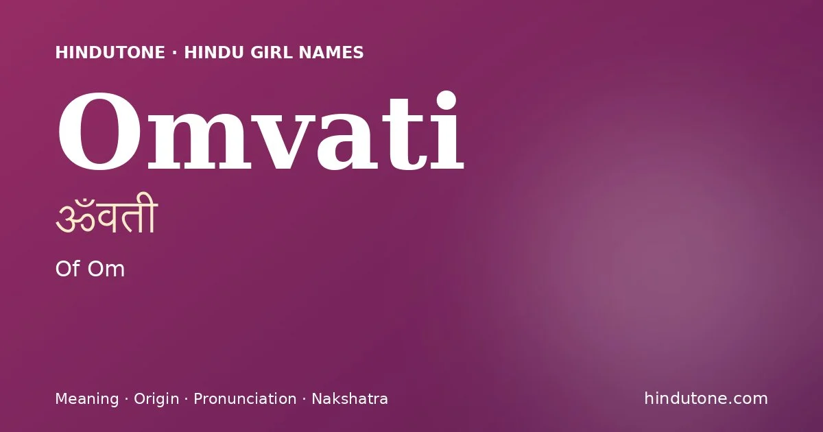 Omvati — Hindu Girl Names with O