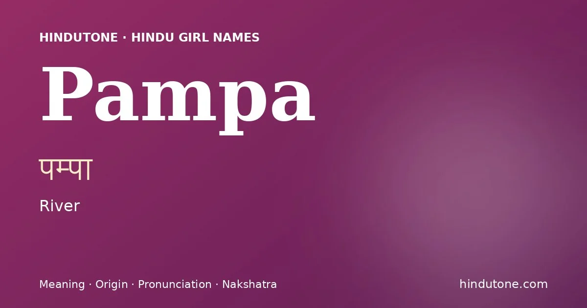 Pampa — Hindu Girl Names with P