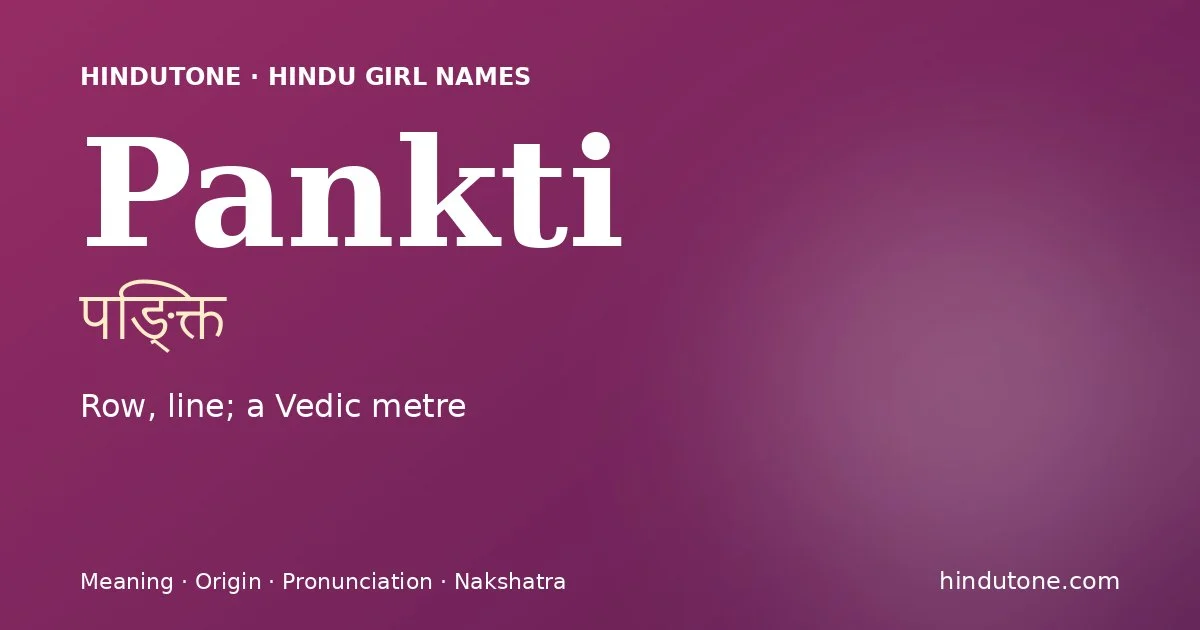 Pankti — Hindu Girl Names with P