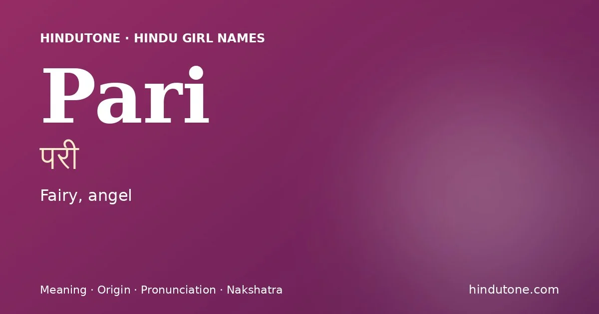 Pari — Hindu Girl Names with P