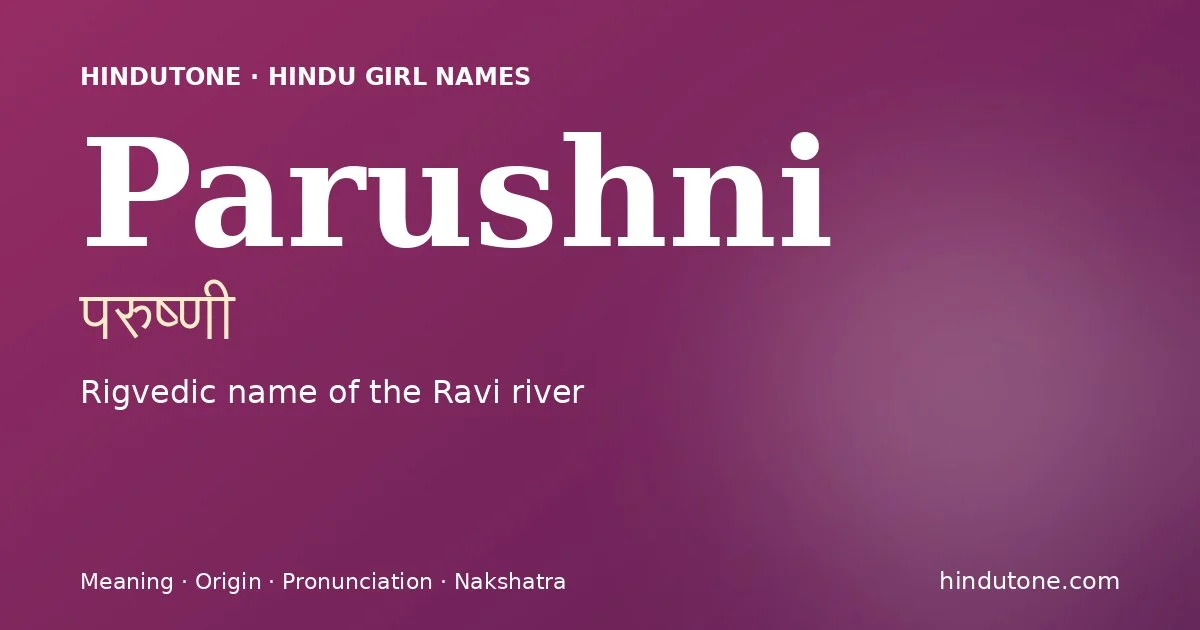 Parushni — Hindu Girl Names with P