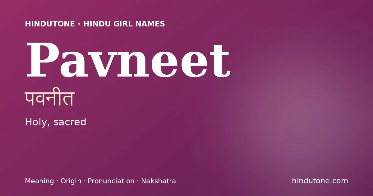 Pavneet — Hindu Girl Names with P