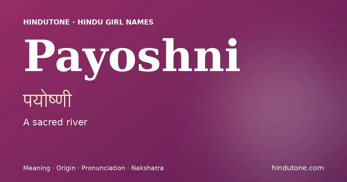 Payoshni — Hindu Girl Names with P