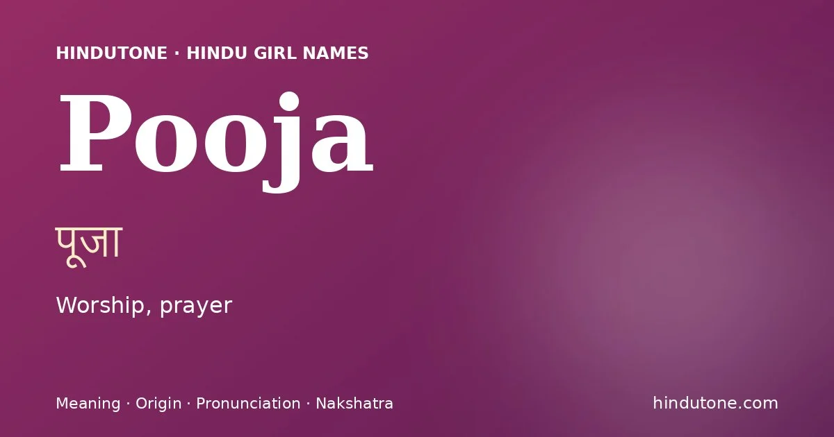 Pooja — Hindu Girl Names with P
