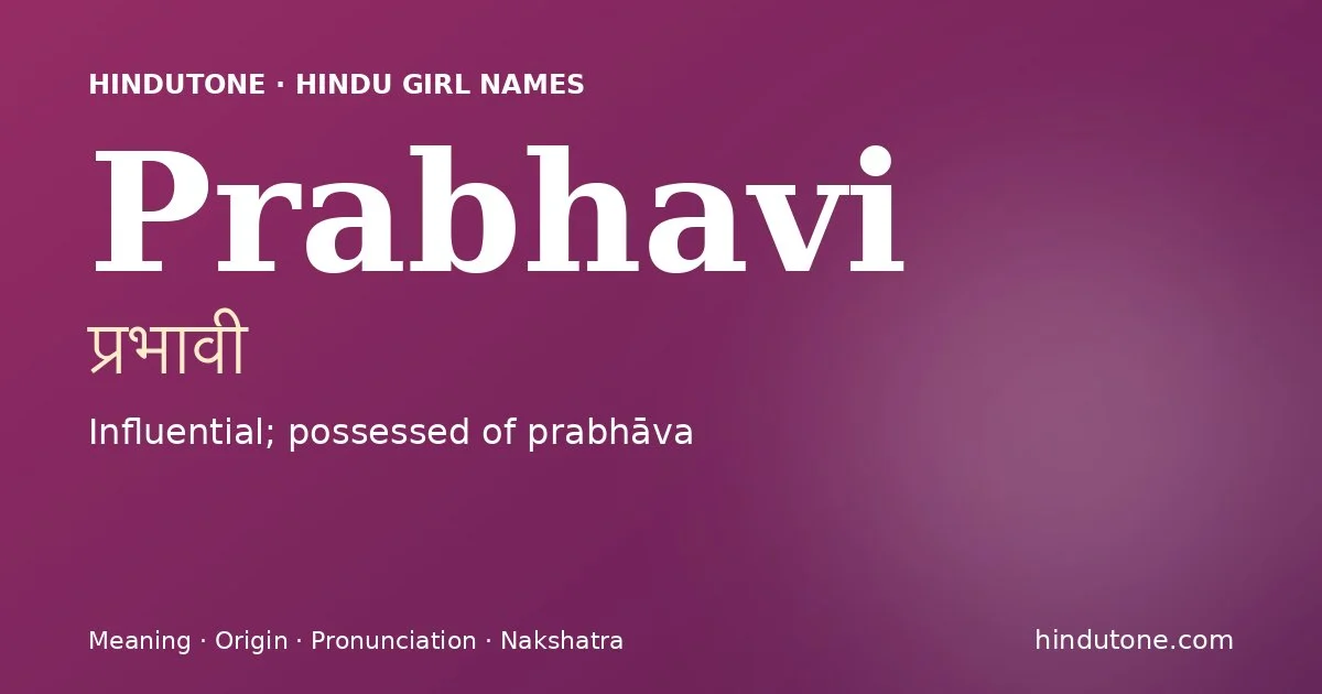Prabhavi — Hindu Girl Names with P