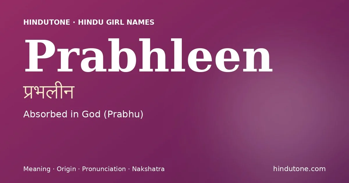 Prabhleen — Hindu Girl Names with P
