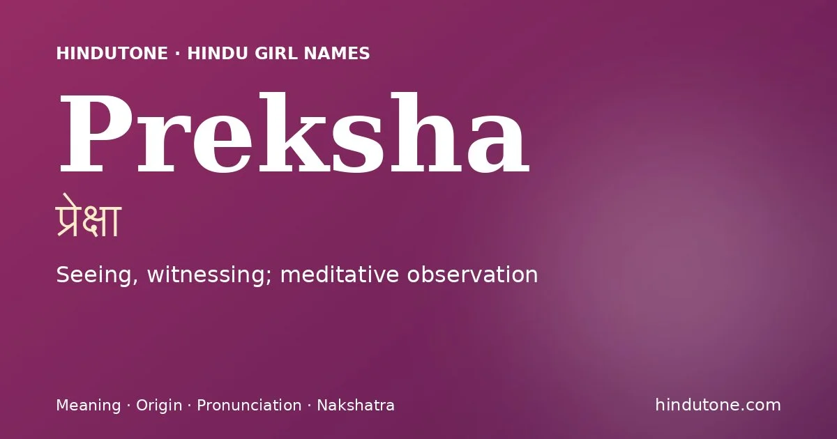 Preksha — Hindu Girl Names with P