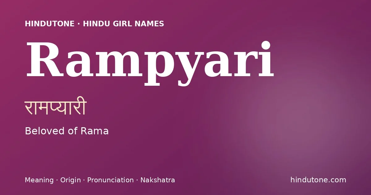 Rampyari — Hindu Girl Names with R