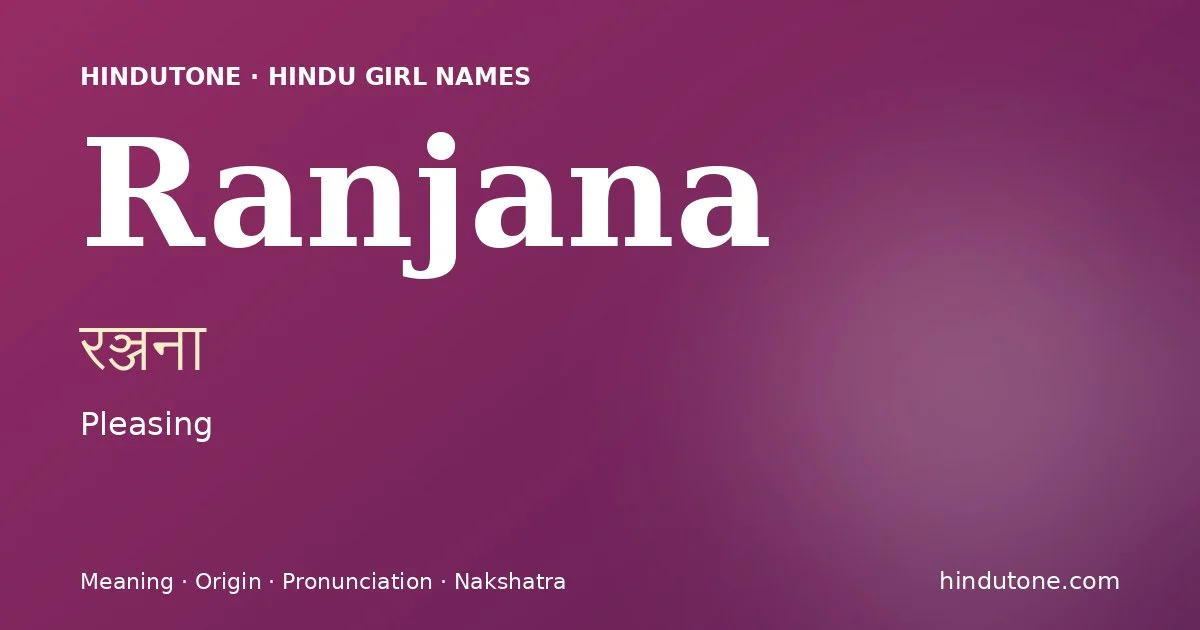 Ranjana — Hindu Girl Names with R