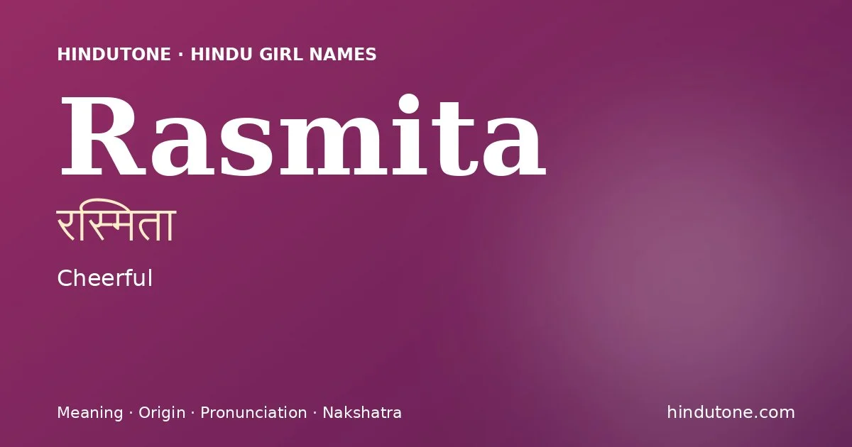 Rasmita — Hindu Girl Names with R