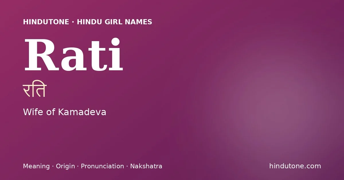 Rati — Hindu Girl Names with R